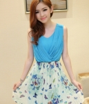 Chiffon Dress DS3774 Lake Blue