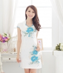 Cheongsam Dress DS3815 Sky Blue