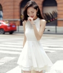 Chiffon Dress Import DS4039 White