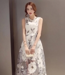 Korea Long Dress Import DS4120 White