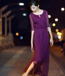 Premium Long Dress Import DS4126 Violet