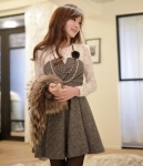 Premium Lace Dress Korea DS4137 Black