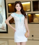 Cheongsam Dress Import DS4147 White