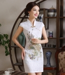 Jacquard Cheongsam Import DS4166 White