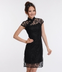 Lace Cheongsam Dress DS4174 Black