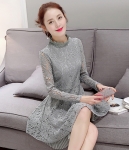 Premium Korea Lace Dress DS4179 Gray