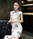 Vintage Silk Cheongsam Import DS4216 White