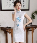 Jacquard Cheongsam Import DS4218 White