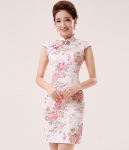 Ethnic Jacquard Cheongsam Import DS4249 White