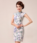 Ethnic Jacquard Cheongsam Import DS4250 White