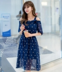 Sabrina Chiffon Long Dress Import DS4284 Blue