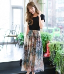 Maxi Chiffon Long Dress Import DS4285 Black