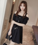 Cotton Sabrina Dress Import DS4290 Black