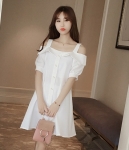 Cotton Sabrina Dress Import DS4292 White