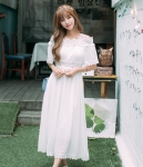 Premium Maxi Long Dress Import DS4294 White