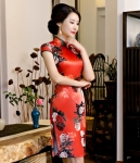 Elegant Medium Cheongsam Import DS4316 Red