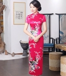 Classic Long Cheongsam DS4323 Rose Red