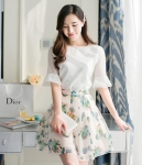 Premium Korea Set Dress ET352 Lime Green