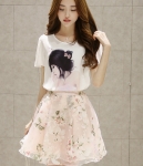 Casual Princess Set Dress Import ET363 White