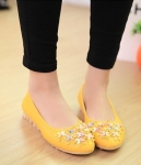 Yellow Korean Flat Shoes Import