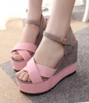 Pink High Heel Korea Wedges