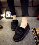 Black Korean Bow Flat Shoes