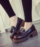 Red Wine Korean Leather Shoes