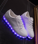 White Colorful LED Shoes - Unisex Adult