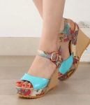 Blue Sandal Wedges Korea Import