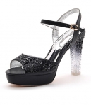 Black Crystal Heel Shoe Moolecole Original