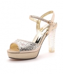 Golden Crystal Heel Shoe Moolecole Original