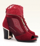 Red Zip High Heel Shoe Moolecole Original