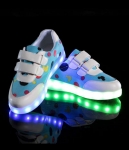 Blue Colorful Led Strap Shoes - Kids