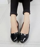 Black Korean Pointed Low Heel Shoes