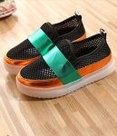 Black Colorful Flashing LED Shoes - Kids