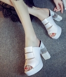 White High Heel Crystal Sandal Moolecole