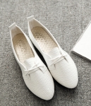 White Flat Casual Shoes Import