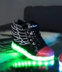 Black Angel Wing LED Shoes - Kids