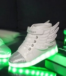 White Angel Wing Colorful LED Shoes - Kids