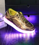 Gold Metalic Chrome LED Shoes - Kids