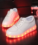 White Shiny Colorful LED Shoes - Kids