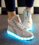 White Stripe Luminous LED Shoes - Unisex Adult