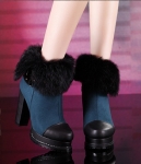 Blue Fur Boots Moolecole Original