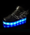 Black Angel Wing LED Shoes - Kids