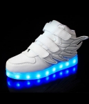 White Angel Wing Colorful LED Shoes - Kids