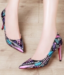 Pink Graffiti Pointed Shoes U&X Original