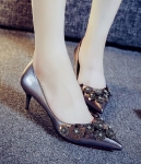 Dark Silver Rhinestone Shoes U&X Original