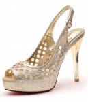 Gold Mesh High Heel Shoes Moolecole Original