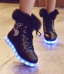 Black Cute Fashion LED Shoes - Female