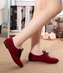 Red Korean Flat Shoes Import